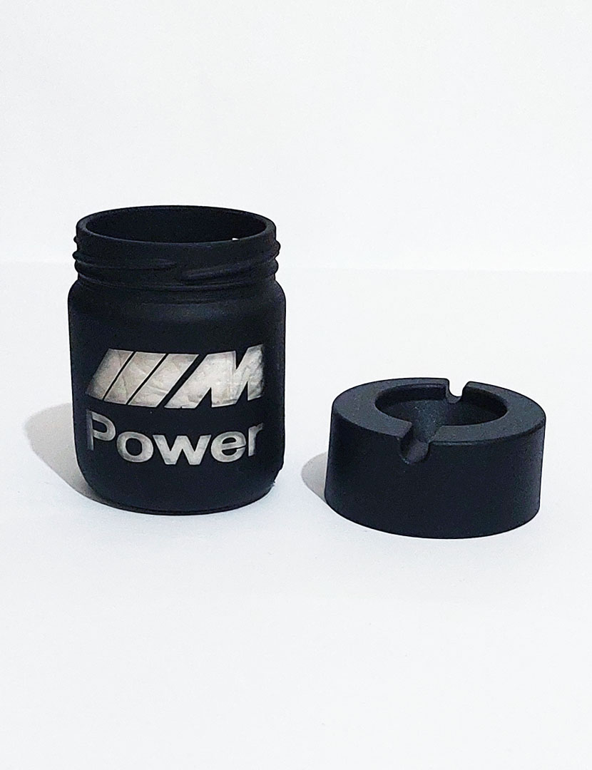 Lazer İşlemeli Cam Eco Oto Kül Tablası Kokusuz Siyah