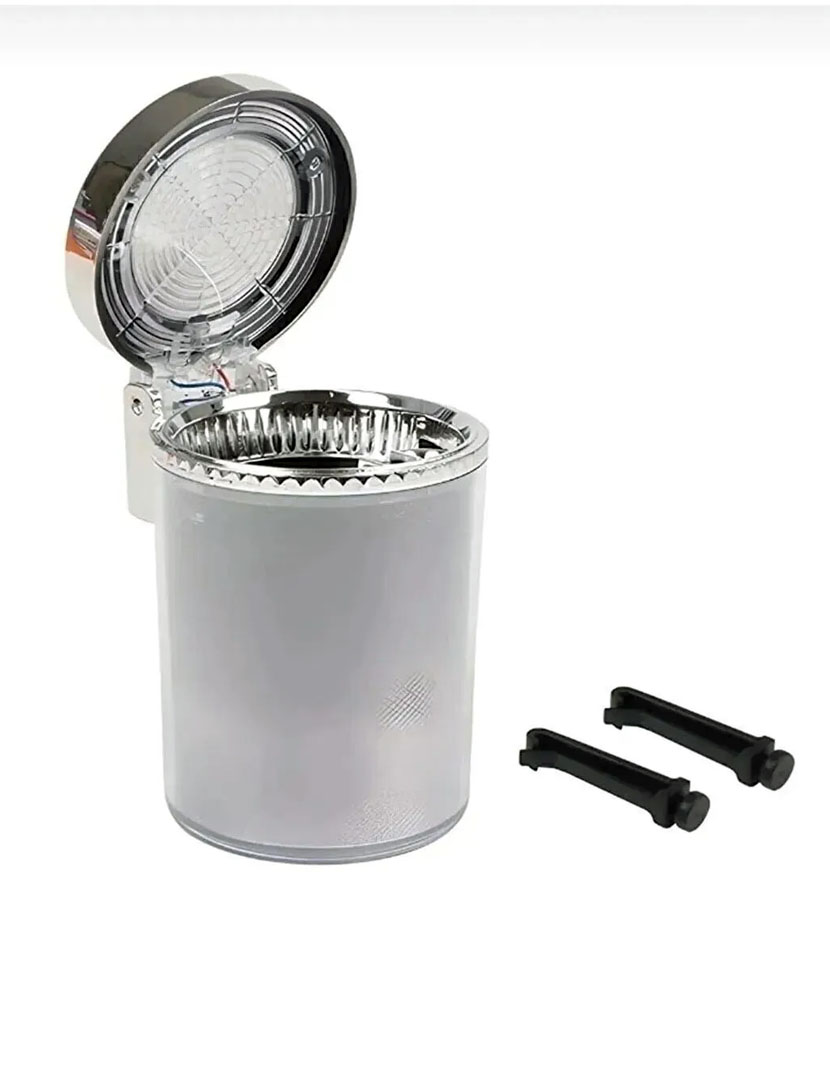 RGB 7 Renkli Led Işıklı Kapaklı Lüks Oto Küllük