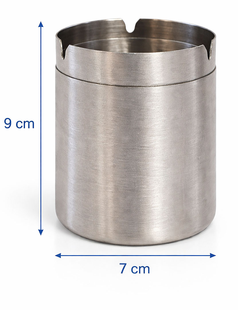 Paslanmaz Çelik Kapaklı Kokusuz Küllük | Ev, İş Yeri ve Araç Küllüğü – 2 Adet