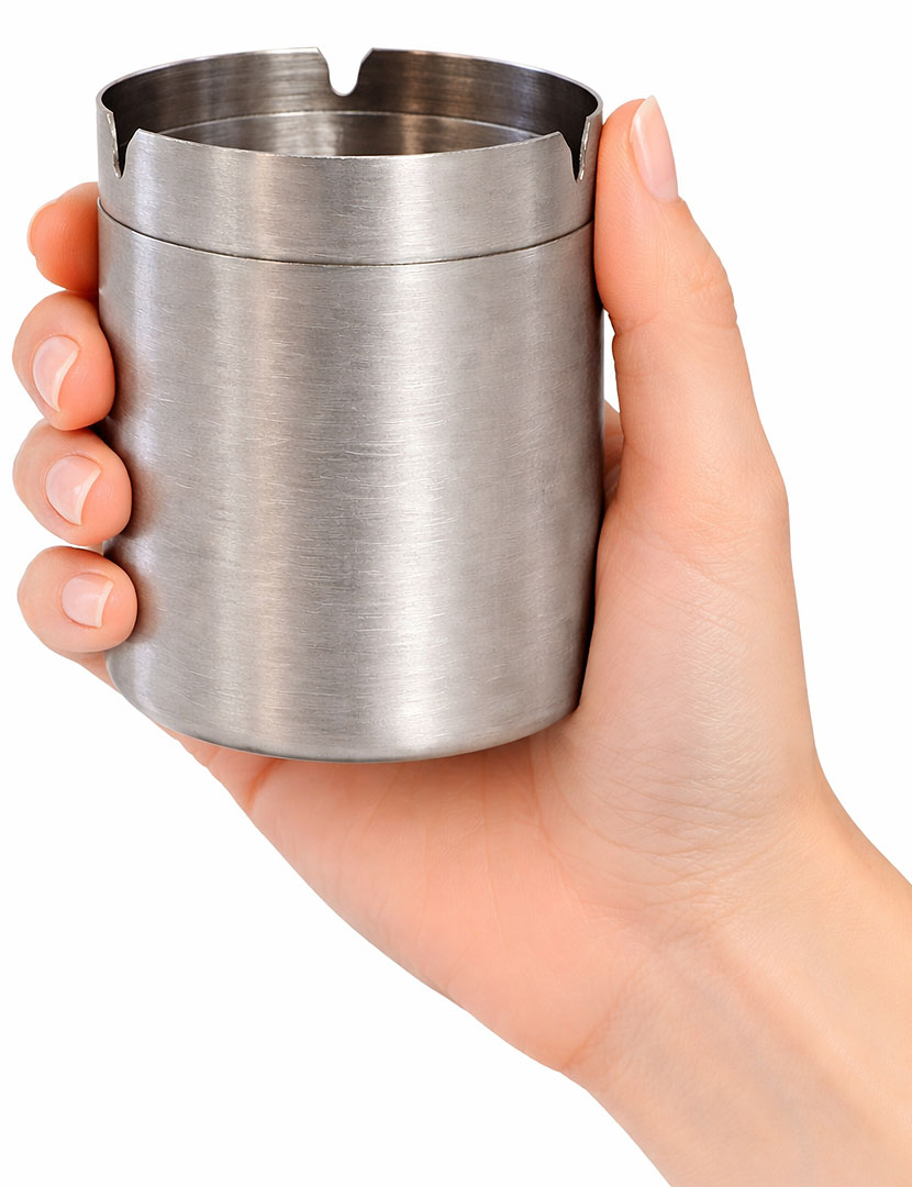 Paslanmaz Çelik Kapaklı Kokusuz Küllük | Ev, İş Yeri ve Araç Küllüğü – 2 Adet