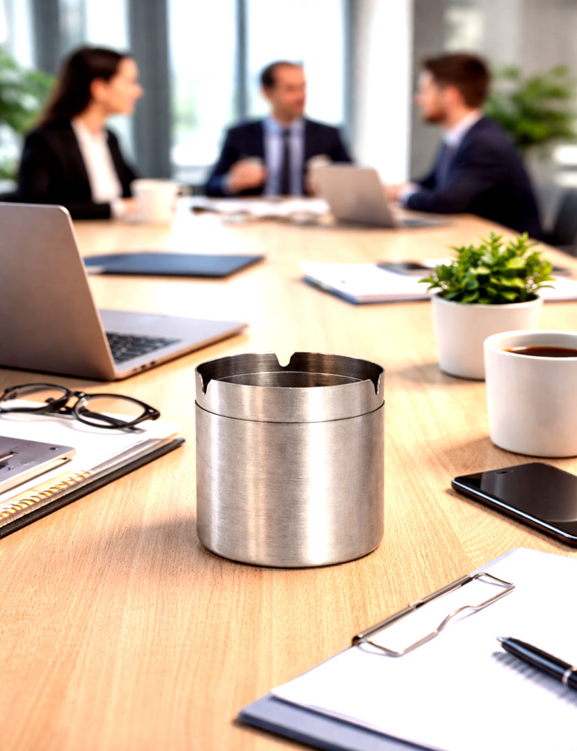 Paslanmaz Çelik Kapaklı Kokusuz Küllük | Ev, İş Yeri ve Araç Küllüğü – 2 Adet