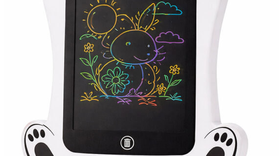 Kedi Figürlü LCD Yazı Tableti Renkli Çizim ve Yazı Tahtası 3+(Beyaz)