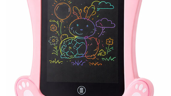 Kedi Figürlü LCD Yazı Tableti Renkli Çizim ve Yazı Tahtası 3+ (Pembe)