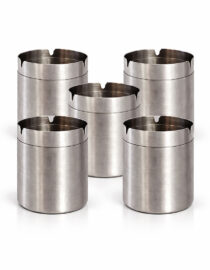 Paslanmaz Çelik Kapaklı Kokusuz Küllük  | Ev, İş Yeri ve Araç Küllüğü – 5 Adet