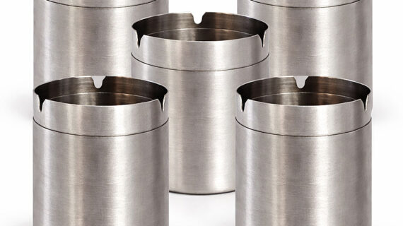 Paslanmaz Çelik Kapaklı Kokusuz Küllük  | Ev, İş Yeri ve Araç Küllüğü – 5 Adet