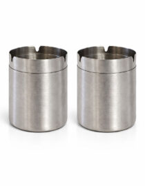 Paslanmaz Çelik Kapaklı Kokusuz Küllük  | Ev, İş Yeri ve Araç Küllüğü – 2 Adet