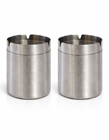 Paslanmaz Çelik Kapaklı Kokusuz Küllük  | Ev, İş Yeri ve Araç Küllüğü – 2 Adet
